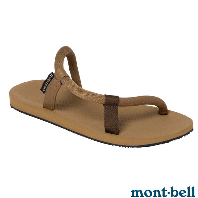 【MONT-BELL】Sock-On Sandals 自動調校織帶休閒拖鞋.防滑鞋床設計/1129715 TN 黃褐✿30E010